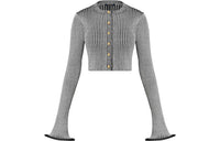 LOUIS VUITTON Ribbed Knit Trumpet Sleeve Cardigan