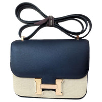 HERMES Epsom Leather Shoulder Bag Crossbody Bag Mini Women's 76 Bleu Indigo Indigo