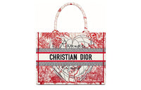 DIOR BookTote Fabric Tote Bag, Shopping Bag, Handbag Medium Size Women's Red