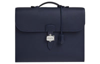 HERMES Sac A Depeches Evercolor Leather Briefcases Men's 2Z Bleu Nuit Midnight Blue