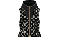 LOUIS VUITTON Sleeveless Hooded Monogram Teddy Jacket