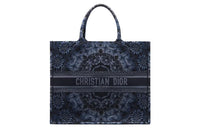 DIOR BookTote Canvas Canvas Bag Tote Bag Shopping Bag Handbag Women's Blue