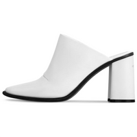 LOUIS VUITTON Closed Toe Slippers 8.5cm Women's White