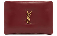 SAINT LAURENT Leather Clutch Mini Women's Red