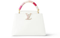 LOUIS VUITTON Capucines Taurillon Leather Capusin Shoulder Crossbody Handbag Small Size Women's White