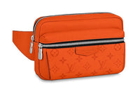 LOUIS VUITTON Outdoor Cowhide Patchwork Canvas Fanny Pack Unisex Volcano Orange