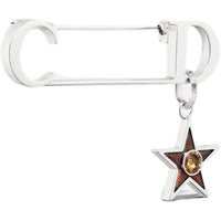 DIOR Brass, Resin, Faux Crystal Brooches Unisex Silver