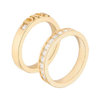 DIOR Metal Crystal Rings Women's Gold