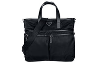 PRADA Nylon Fabric Handbag Men's Black