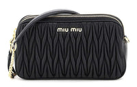 MIU MIU Sheepskin Crossbody Bag Camera Bag Shoulder Bag Unisex Black