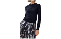 HERMES Cashmere Sweater Women's Black Blue