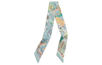 HERMES Mulberry Silk Silk Scarves Unisex Cyan