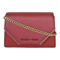 PRADA Leather Crossbody Bag, Shoulder Bag Women's Dark Red