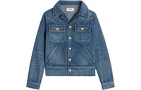 CELINE Trucker Jacket In Dark Union Wash Denim