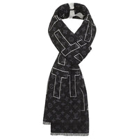 LOUIS VUITTON Cashmere Knit Scarves Unisex Black