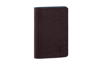 LOUIS VUITTON Taiga Cow Leather Card Holder Men's Brown/Navy