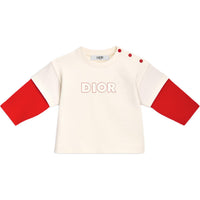 DIOR T-Shirt SS25 Cream White Infant And Toddler