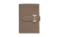 HERMES Bearn Mysore Goat Skin Coin Purses Wallets Mini Women's Etoupe Elephant Gray