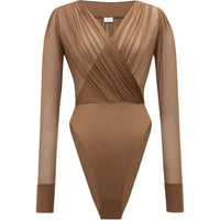 SAINT LAURENT Wrap V-Neck Bodysuit