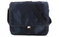 PRADA Nylon And Leather Crossbody Bag Shoulder Bag Men's Marine Blue