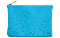 HERMES Chamonix Calfskin Clutch Medium Size Women's Blue