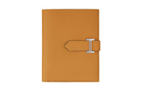HERMES Calvi Evercolor Calfskin Card Holder Wallet Regular Women's 2S Sesame Sesame-Colored