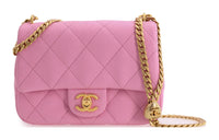 CHANEL Grain Embossed Cow Leather Flap Bag, Shoulder Bag, Crossbody Bag Medium Size Women's Pink