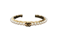 CHANEL Synthetic Cubic Zirconia Bangles Women's Gold