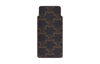 CELINE Cow Leather Storage Bag Small Size Unisex Black/Tan