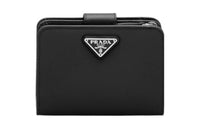 PRADA Saffiano Leather Wallet Small Size Women's Black