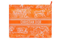 DIOR DiorTravel Technical Fabric Clutch Women's Fluorescent Orange