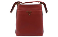 PRADA Leather Crossbody Bag Shoulder Bag Women's Red