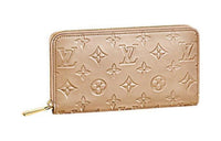 LOUIS VUITTON Zippy Patent Leather Wallet Women's Silver
