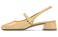 LOUIS VUITTON Romy Chunky Heel High Heels 3.5cm Women's Gold