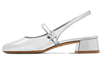 LOUIS VUITTON Romy Chunky Heel High Heels 3.5cm Women's Silver