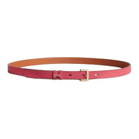 HERMES Calfskin Leather Belts Women's Rose Red Width  1.5cm