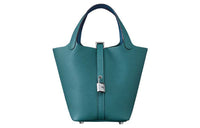 HERMES Picotin Lock Taurillon Clemence Leather Bucket Bags Handbags Women's Jasper