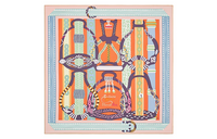 HERMES Silk Scarves Women's Pink