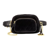 PRADA Velour Chain Fanny Pack Women's Black