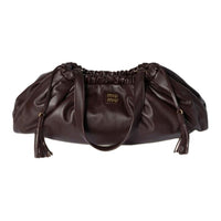 MIU MIU Joie Sheepskin Shoulder Bag Tubas Women's Brown