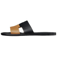 HERMES Slide Slippers Men's Black Brown