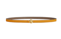 HERMES Leather Belts Women's Amber Yellow/elephant Gray