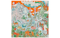 HERMES Silk Scarves Women's Orange Green