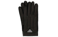 PRADA Enamel logo Leather Gloves