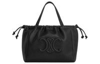 CELINE Cabas Grained Calfskin Shoulder Bag Crossbody Bag Handbag Small Size Women's Black