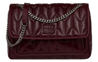 MIU MIU Shiny Leather Crossbody Bag Shoulder Bag Women's Radish Red