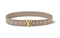 LOUIS VUITTON Brand Logo Leather Belts Women's Beige Width: 3CM
