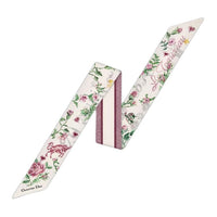 DIOR Mulberry Silk Scarves Women's Burgundy