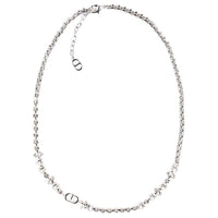 DIOR Crystal Brass Necklaces Men's Silver