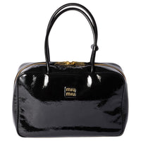 MIU MIU Sheepskin Handbag Women's Black